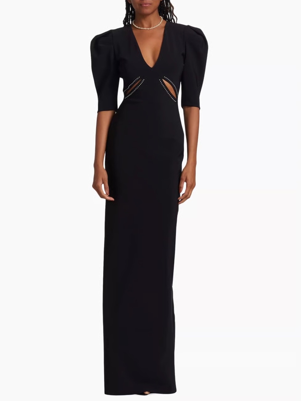 NWT Chiara Boni Castelo Maxi Dress Gown Black Cut Out Sz 44 - Picture 2 of 15